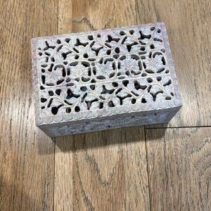 Hand Carved Natural Soap Stone box